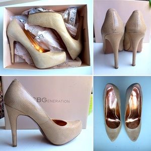 BCBGeneration Parade Platform Leather Pumps